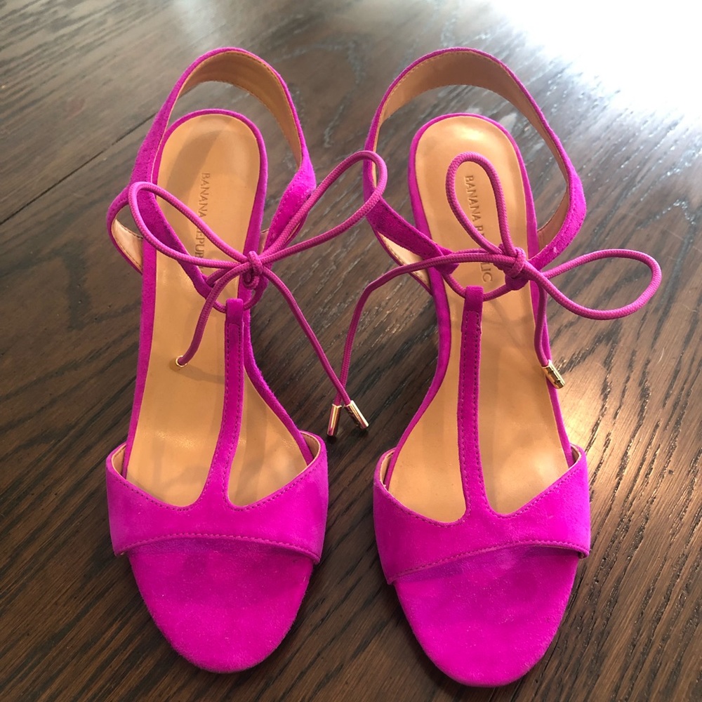 Banana Republic T-Strap Heels - Pink/Purple 7